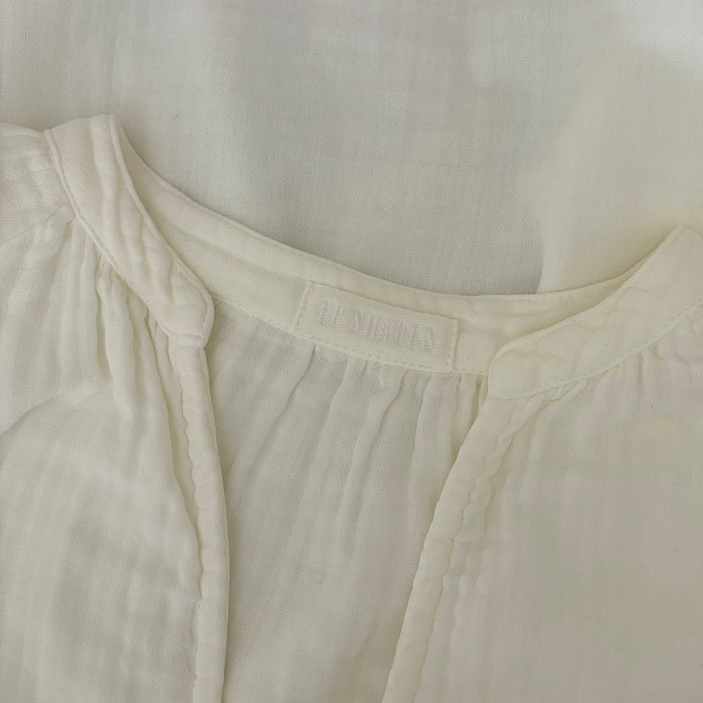 CP SHADES Swingy Gauze Off White Top Blouse Coastal Raglan Gauzy Solid X-Small - Picture 10 of 13